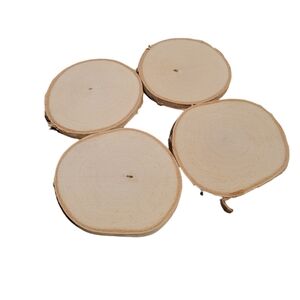 4pc 4.5"-5" Birch Wood Rounds .5" think